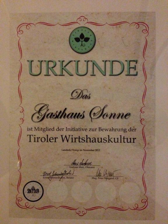 Gasthaus Sonne Tarrenz Kültér fotó